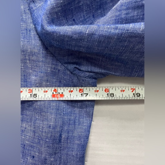 J Crew Size 4 Chambray Schoolboy Blazer Blue Linen. Size 8P label is incorrect. - Picture 9 of 12